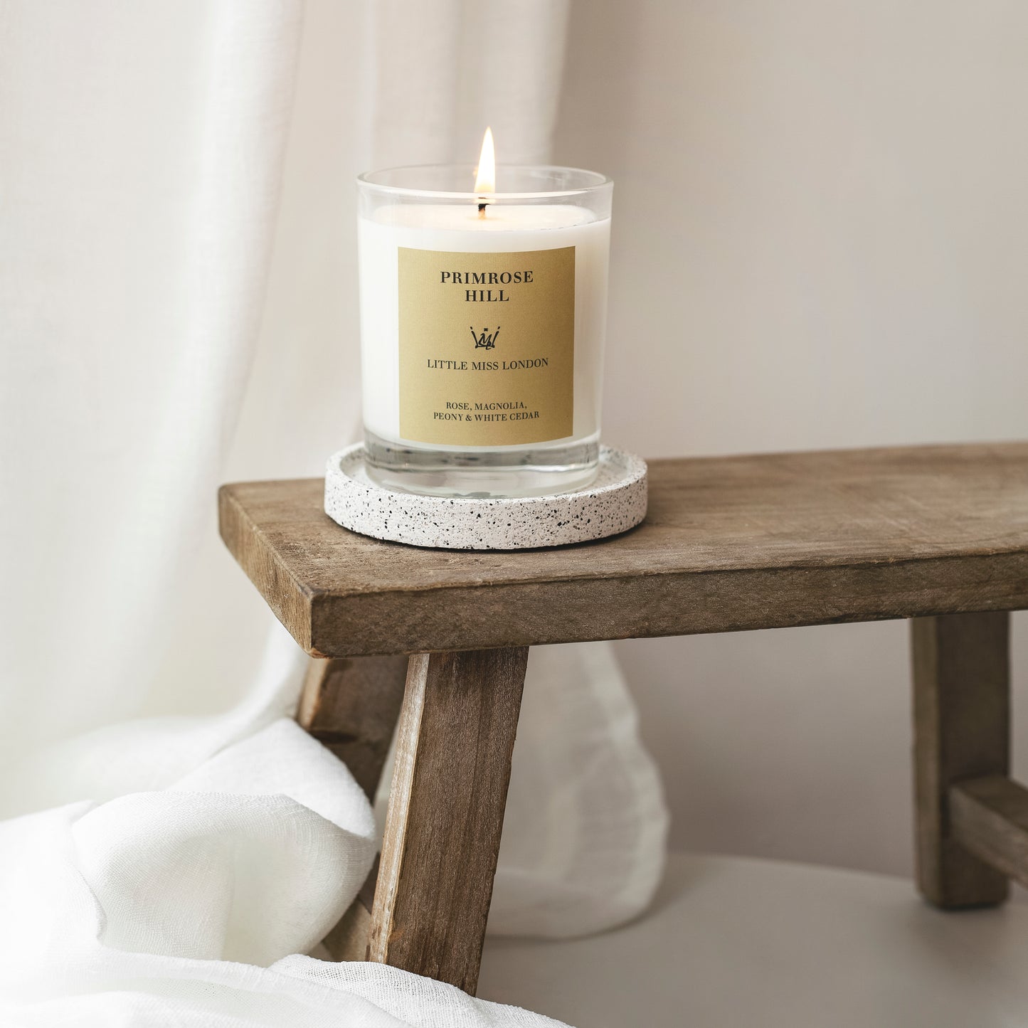 Little Miss Primrose Hill Candle on stool